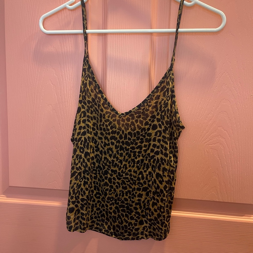 Sheer Cheetah Silk Tank